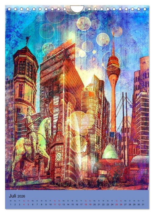 Produktbild: D&uuml;sseldorf die Stadt am Rhein (Wandkalender 2026 DIN A4 hoch), CALVENDO Monatskalender