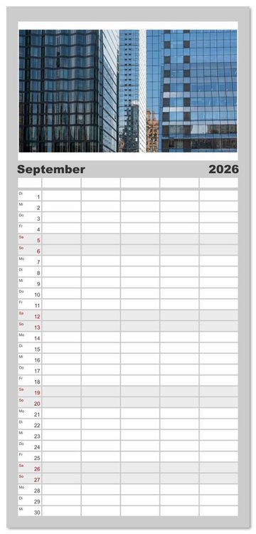 Produktbild: Familienplaner 2026 - Fassadenpoesie &ndash; Muster & Strukturen aus New York mit 5 Spalten (Wandkalender, 21 x 45 cm) CALVENDO