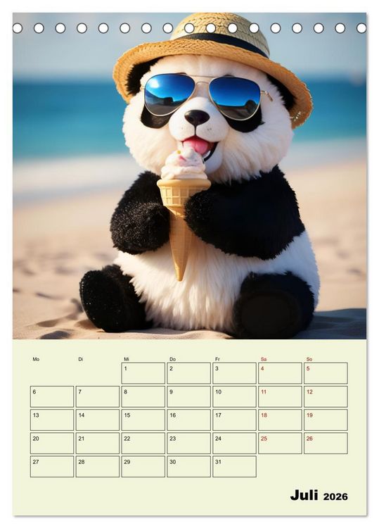 Produktbild: Ein pandastarkes Jahr - Flauschige Pandab&auml;ren zum Verlieben (Tischkalender 2026 DIN A5 hoch), CALVENDO Monatskalender