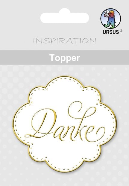 Produktbild: URSUS 8 Topper "Danke", wei&szlig;/gold