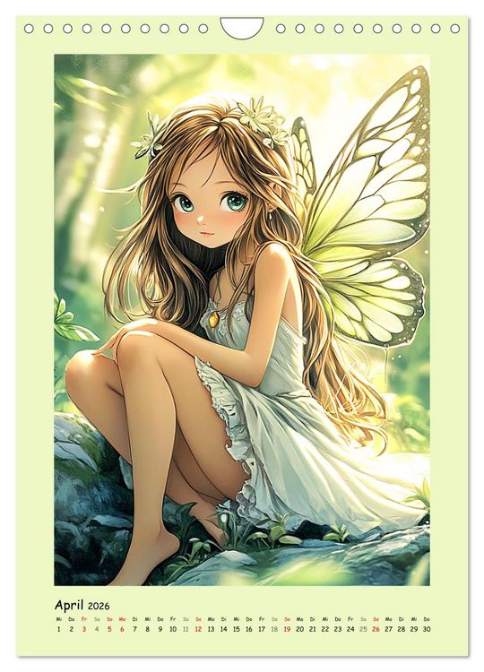 Produktbild: Zauberhafte Elfen im Manga-Stil (Wandkalender 2026 DIN A4 hoch), CALVENDO Monatskalender
