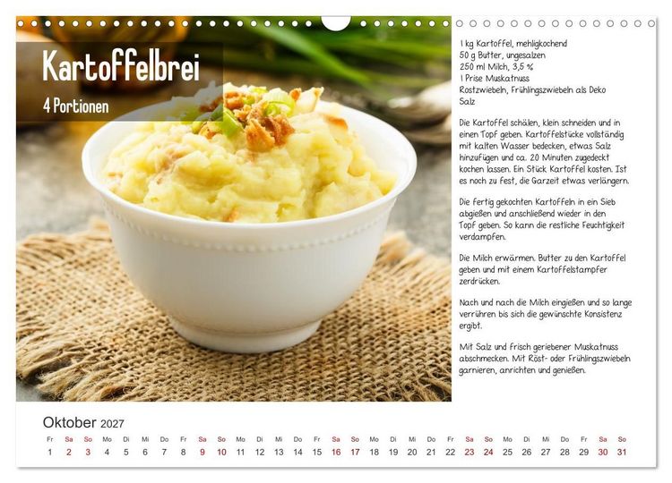 Produktbild: Fleischlos gl&uuml;cklich - 12 Foodfotos mit leckeren Rezepten (Wandkalender 2027 DIN A3 quer), CALVENDO Monatskalender