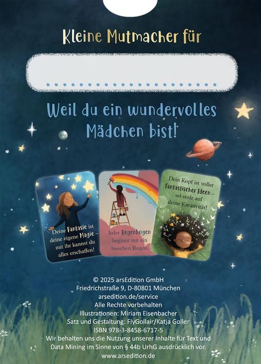 Produktbild: Mutmachkarten f&uuml;r ein wundervolles M&auml;dchen wie dich