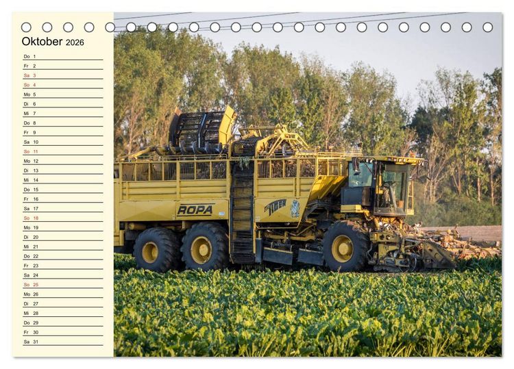 Produktbild: Landwirtschaftliche Maschinen im Einsatz (Tischkalender 2026 DIN A5 quer), CALVENDO Monatskalender