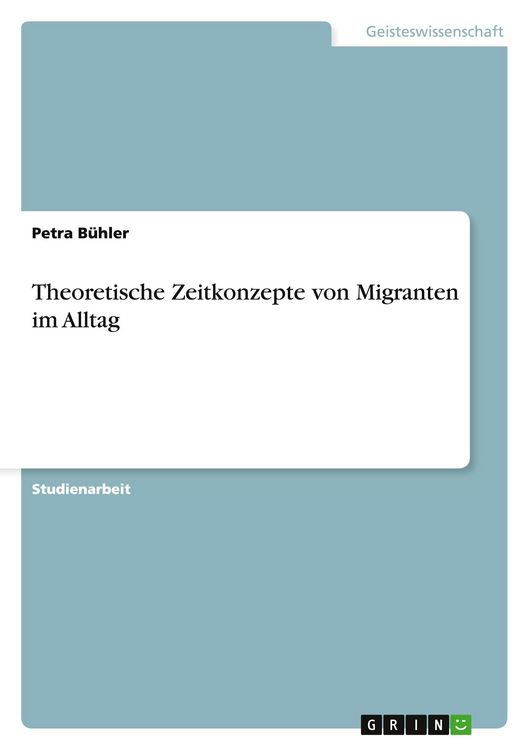 Produktbild: Theoretische Zeitkonzepte von Migranten im Alltag