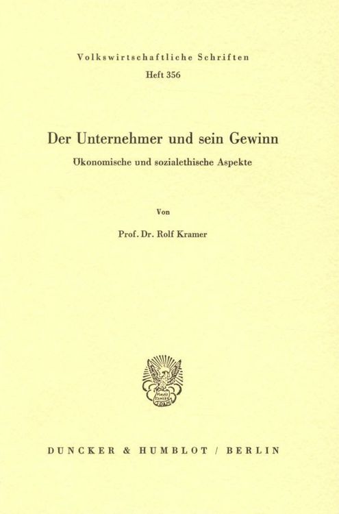 Produktbild: Der Unternehmer und sein Gewinn.