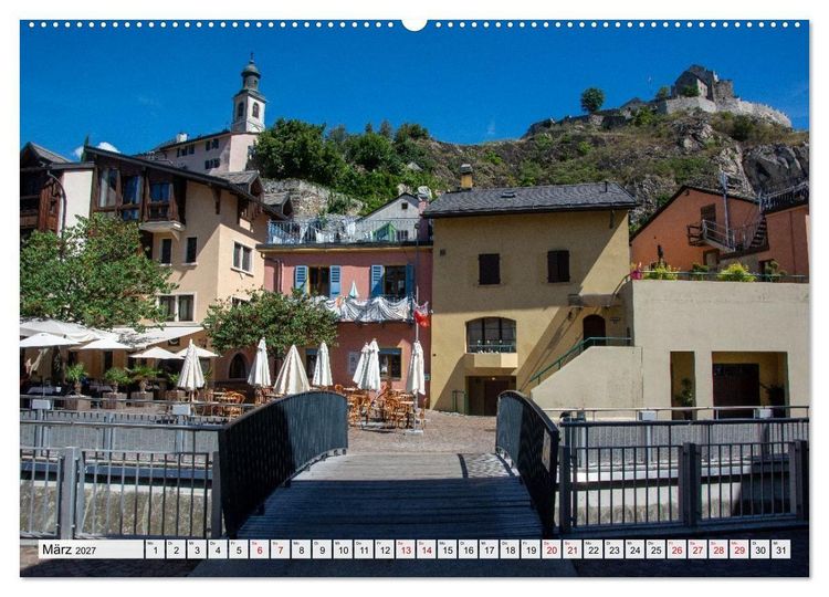 Produktbild: Sion im Wallis - zwischen Reben und Bergen (Wandkalender 2027 DIN A2 quer), CALVENDO Monatskalender