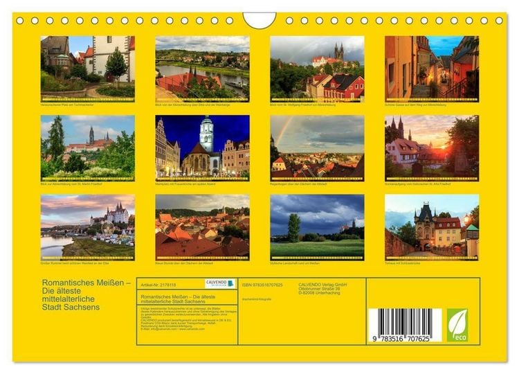 Produktbild: Romantisches Mei&szlig;en &ndash; Die &auml;lteste mittelalterliche Stadt Sachsens (Wandkalender 2026 DIN A4 quer), CALVENDO Monatskalender
