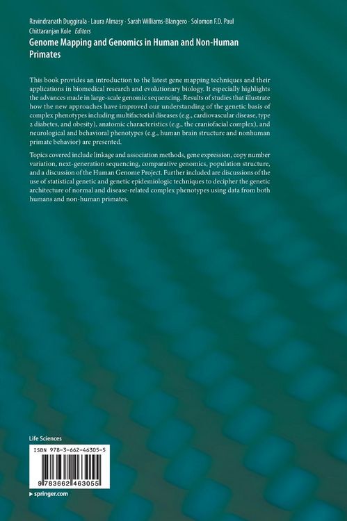 Produktbild: Genome Mapping and Genomics in Human and Non-Human Primates