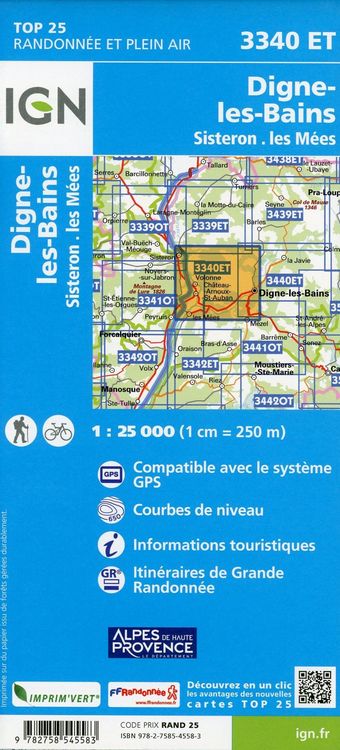 Produktbild: Digne-les-Bains.Sisteron.Les M&eacute;es 1:25 000
