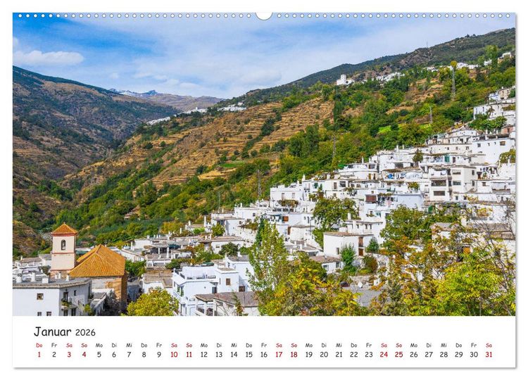 Produktbild: Andalusien - Wei&szlig;e D&ouml;rfer und wilde Natur (hochwertiger Premium Wandkalender 2026 DIN A2 quer), Kunstdruck in Hochglanz