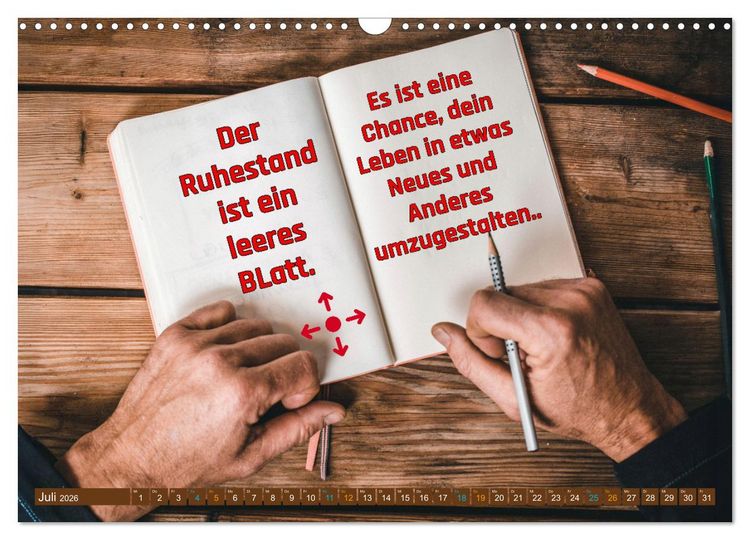 Produktbild: Ruhestand - das Leben neu entdecken (Wandkalender 2026 DIN A3 quer), CALVENDO Monatskalender