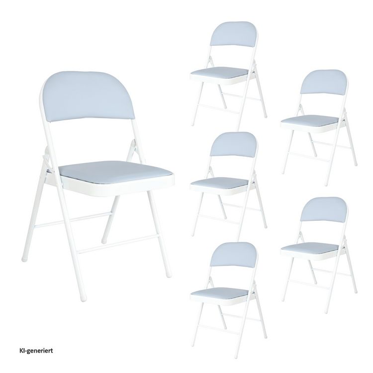 Produktbild: HTI-Living Klappstuhl Kunstleder Gestell Wei&szlig; 6er-Set Klappstuhl Kunstleder Gestell Wei&szlig; 6er-Set