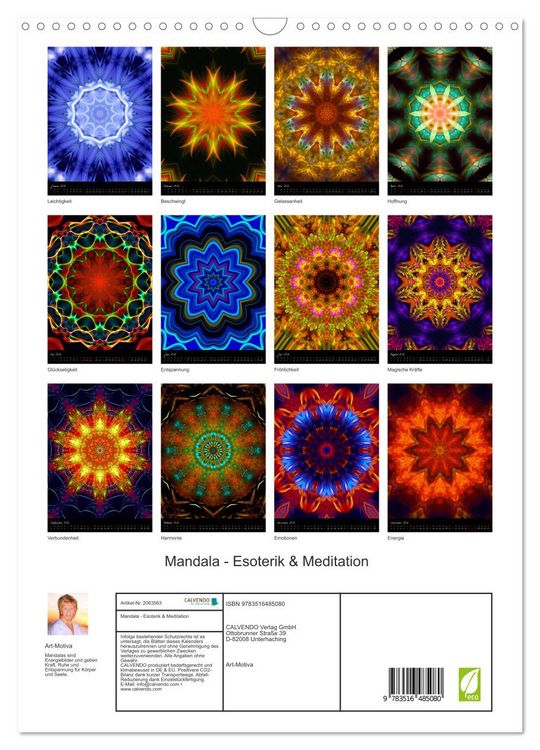 Produktbild: Mandala - Esoterik & Meditation (Wandkalender 2026 DIN A3 hoch), CALVENDO Monatskalender
