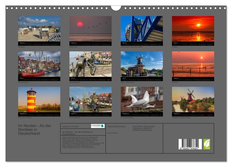 Produktbild: Im Norden - An der Nordsee in Deutschland (Wandkalender 2026 DIN A3 quer), CALVENDO Monatskalender