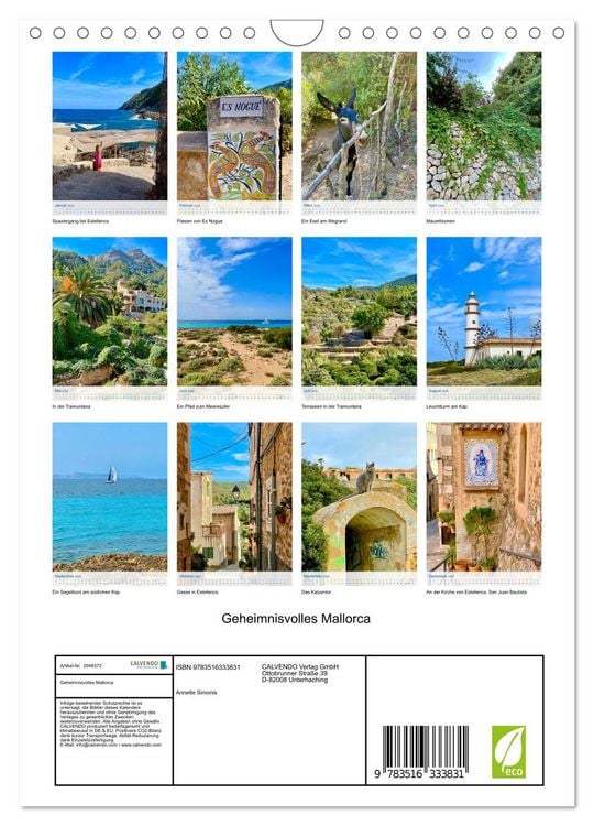 Produktbild: Geheimnisvolles Mallorca (Wandkalender 2026 DIN A4 hoch), CALVENDO Monatskalender