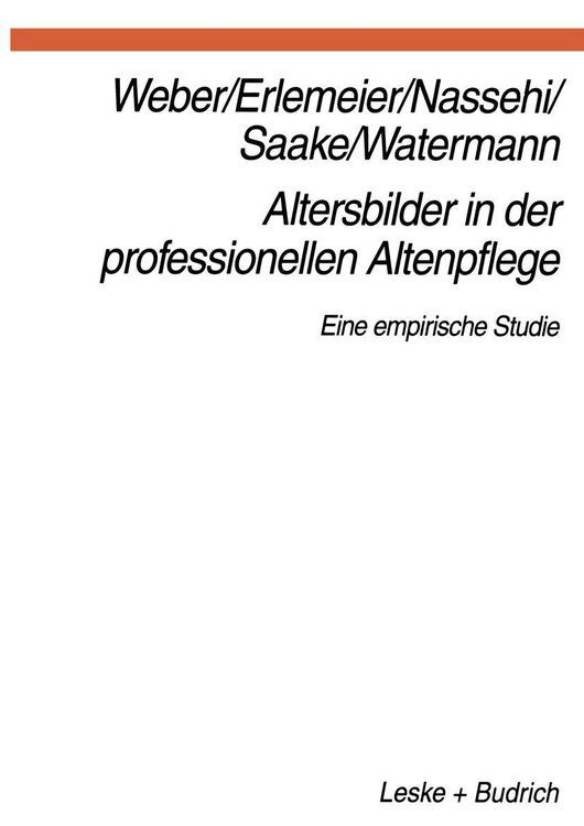 Produktbild: Altersbilder in der professionellen Altenpflege
