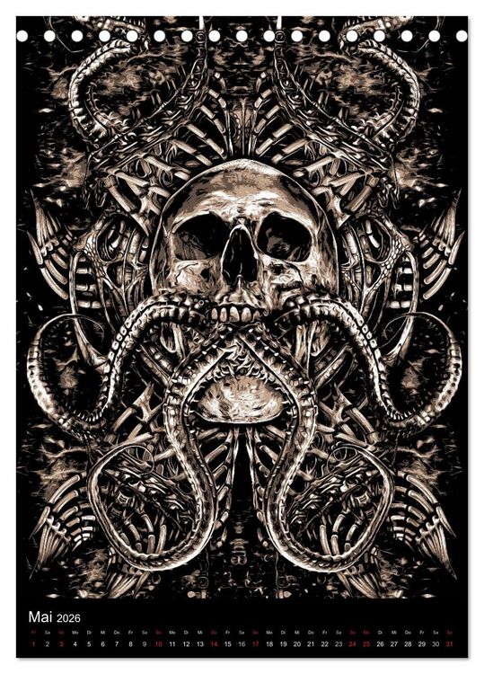 Produktbild: BLOODBOY/ HORROR ILLUSTRATION V1 (Tischkalender 2026 DIN A5 hoch), CALVENDO Monatskalender
