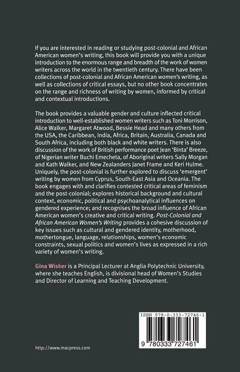 Produktbild: Post-Colonial and African American Women's Writing