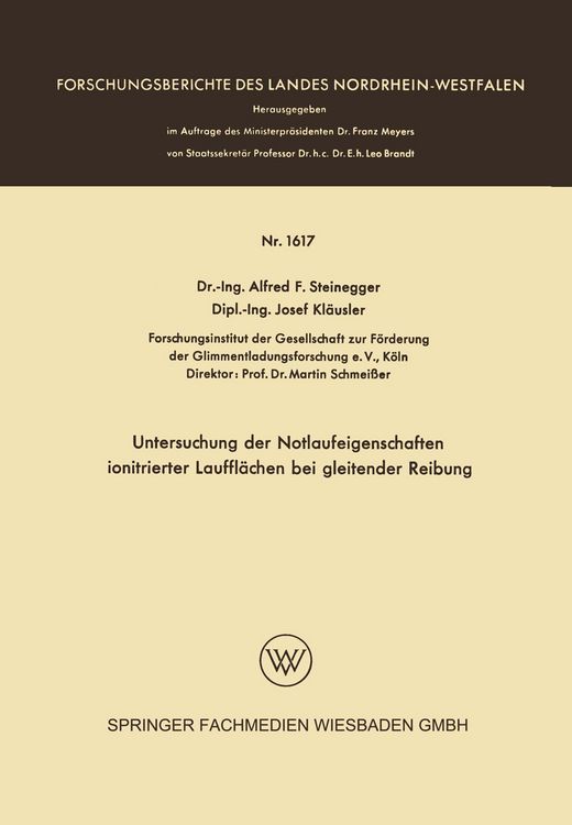 Produktbild: Untersuchung der Notlaufeigenschaften ionitrierter Lauffl&auml;chen bei gleitender Reibung