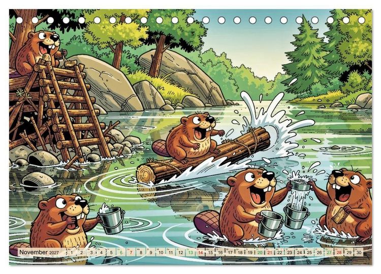 Produktbild: Lustige Biber - Comic (Tischkalender 2027 DIN A5 quer), CALVENDO Monatskalender