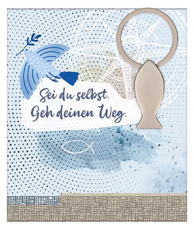 Produktbild: Fisch-Schl&uuml;sselanh&auml;nger - Sei du selbst. Geh deinen Weg.