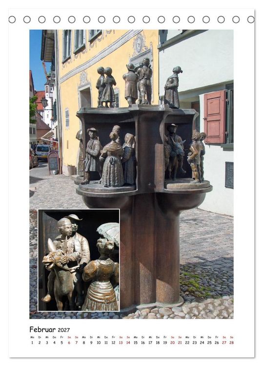 Produktbild: Wangen im Allg&auml;u und seine sch&ouml;nen Brunnen (Tischkalender 2027 DIN A5 hoch), CALVENDO Monatskalender