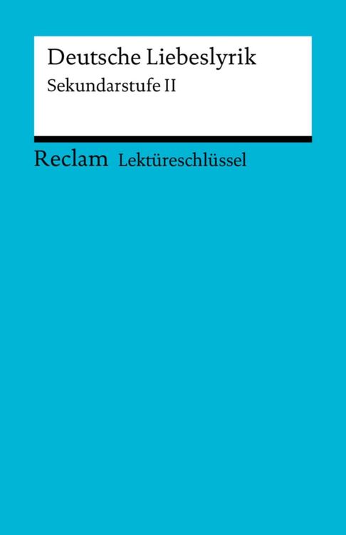 Produktbild: Deutsche Liebeslyrik. Sekundarstufe II