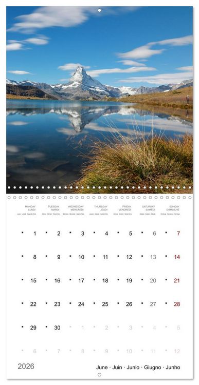 Produktbild: Les merveilles du Valais (Calendrier mural carr&eacute; 2026 30x30 cm) Calendrier double avec une page pour vos prises de notes