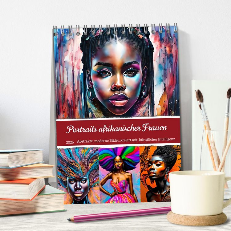 Produktbild: Portraits afrikanischer Frauen (Tischkalender 2026 DIN A5 hoch), CALVENDO Monatskalender