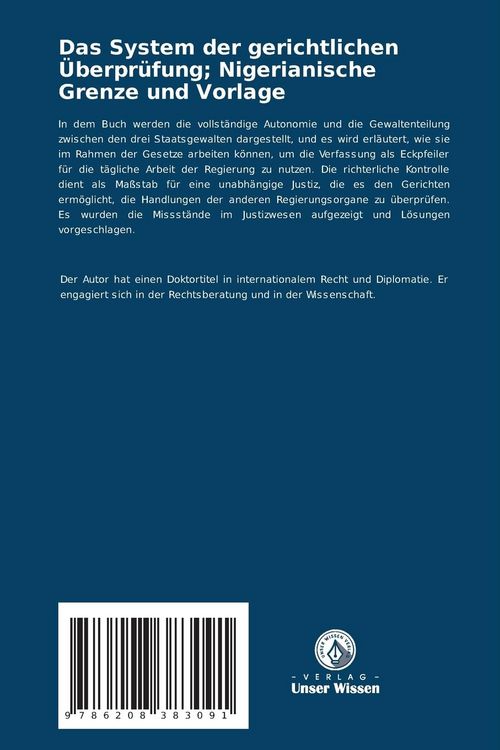 Produktbild: Das System der gerichtlichen &Uuml;berpr&uuml;fung; Nigerianische Grenze und Vorlage