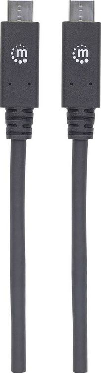 Produktbild: Manhattan USB-Kabel USB 3.2 Gen1 USB-C&reg; Stecker, USB-C&reg; Stecker 1.00 m Schwarz beidseitig verwendbarer Stecker 355223