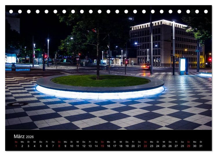 Produktbild: Nachts in Kassel (Tischkalender 2026 DIN A5 quer), CALVENDO Monatskalender