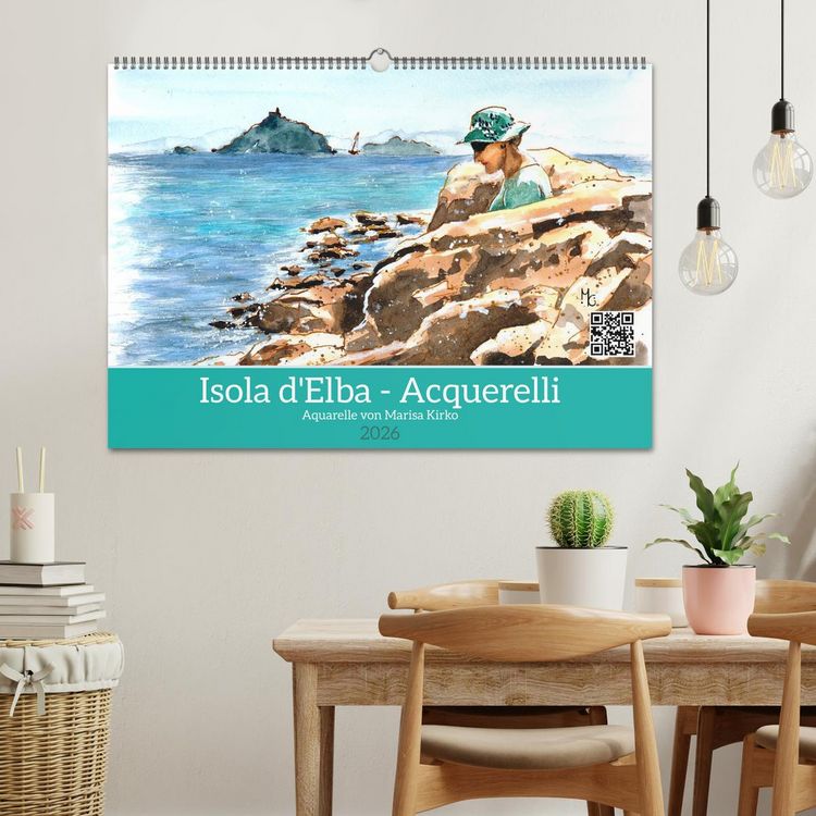 Produktbild: Isola d'Elba - Acquerelli (Wandkalender 2026 DIN A2 quer), CALVENDO Monatskalender