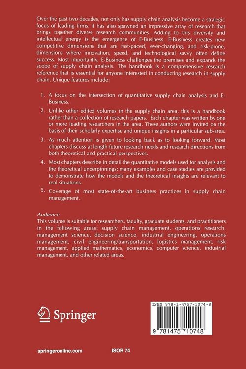 Produktbild: Handbook of Quantitative Supply Chain Analysis