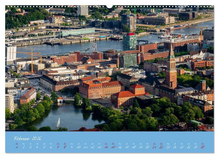 Produktbild: Kiel aus der Luft - Die Stadt an der F&ouml;rde aus dem Ballon fotografiert (Wandkalender 2026 DIN A2 quer), CALVENDO Monatskalender