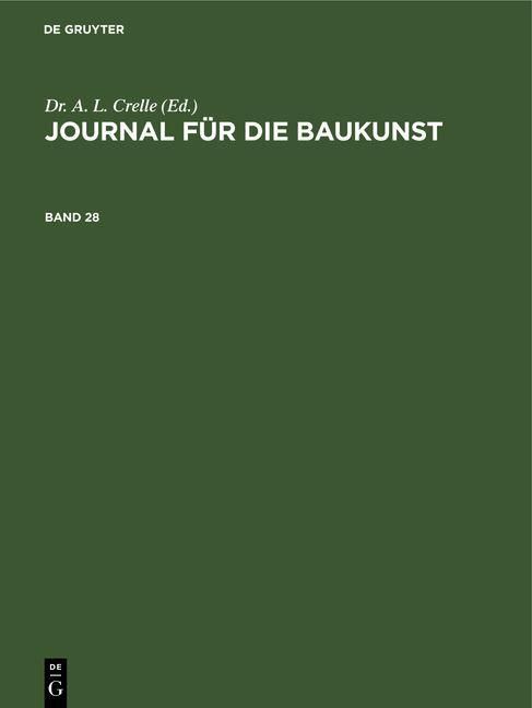Produktbild: Journal f&uuml;r die Baukunst. Band 28