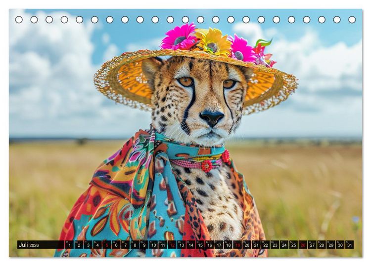 Produktbild: Savannen-Style. Stilvoller Raubkatzen-Chic (Tischkalender 2026 DIN A5 quer), CALVENDO Monatskalender