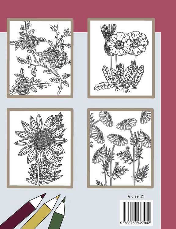 Produktbild: Klassik Art Malbuch f&uuml;r Erwachsene und Kinder ab 8 Jahren - Blumen