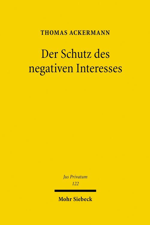 Produktbild: Der Schutz des negativen Interesses