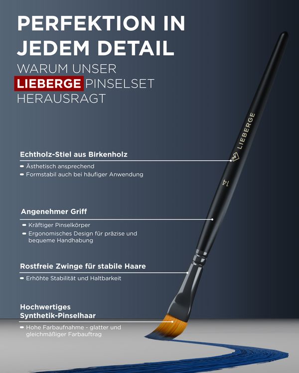 Produktbild: LIEBERGE K&uuml;nstlerpinsel Klassik &brvbar; 12 Pinsel