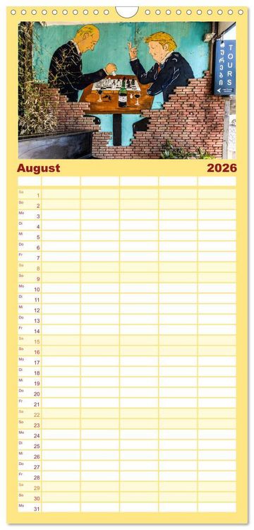 Produktbild: Familienplaner 2026 - W&auml;nde sprechen B&auml;nde mit 5 Spalten (Wandkalender, 21 x 45 cm) CALVENDO