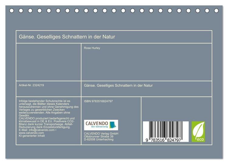 Produktbild: G&auml;nse. Geselliges Schnattern in der Natur (Tischkalender 2027 DIN A5 quer), CALVENDO Monatskalender