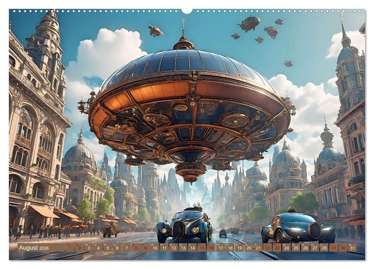 Produktbild: Steampunk Flugmaschinen (Wandkalender 2026 DIN A2 quer), CALVENDO Monatskalender