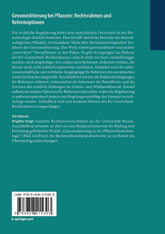 Produktbild: Genomeditierung bei Pflanzen: Rechtsrahmen und Reformoptionen
