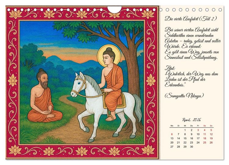 Produktbild: Siddhartas Pfad zum Buddha (Wandkalender 2026 DIN A4 quer), CALVENDO Monatskalender