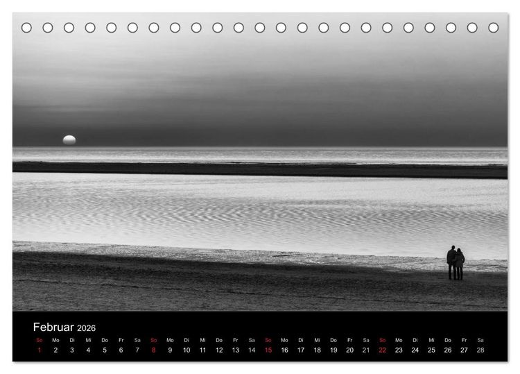 Produktbild: Das Licht in Schwarz und Wei&szlig; (Tischkalender 2026 DIN A5 quer), CALVENDO Monatskalender
