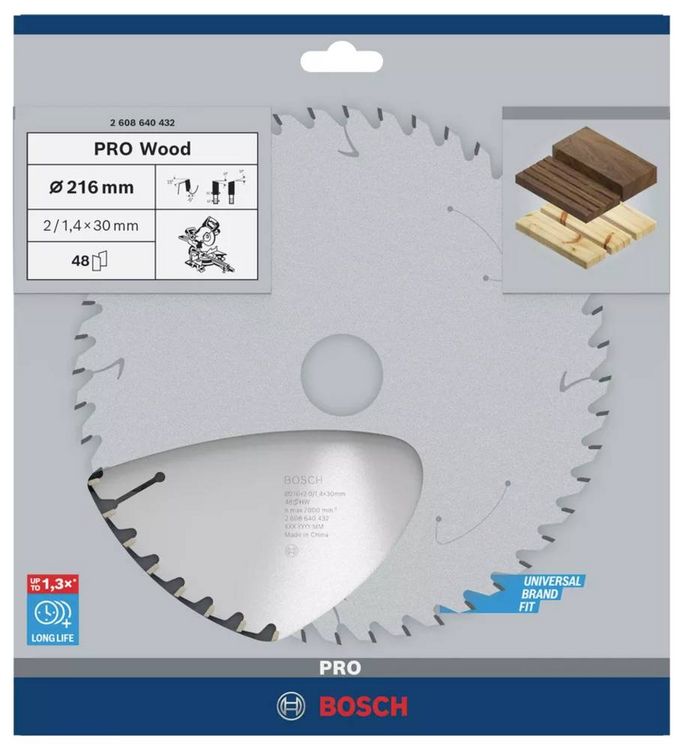 Produktbild: Bosch Accessories Optiline 2608640432 Hartmetall Kreiss&auml;geblatt 216 x 30 x 2 mm Z&auml;hneanzahl: 48 1 St.