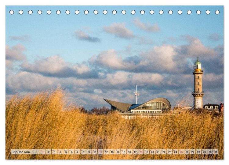 Produktbild: Hansestadt Rostock Historischer Stadtkern bis Warnem&uuml;nde (Tischkalender 2026 DIN A5 quer), CALVENDO Monatskalender