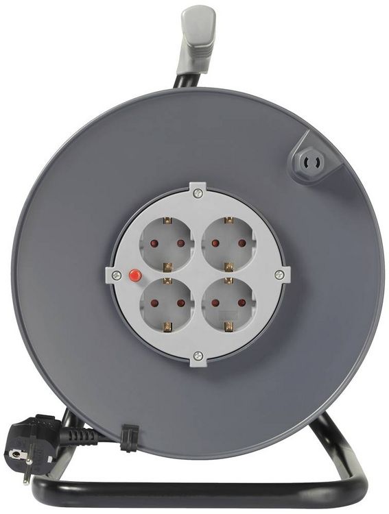 Produktbild: Sygonix SY-5655928 Kabeltrommel 50m Schwarz Schutzkontakt-Stecker